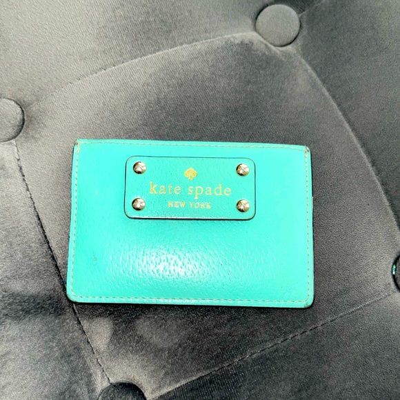 kate spade Handbags - Kate Spade leather card holder aqua blue